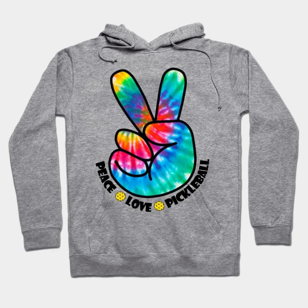 Peace Love Pickleball Groovy Tie Dye Hoodie by floridadori